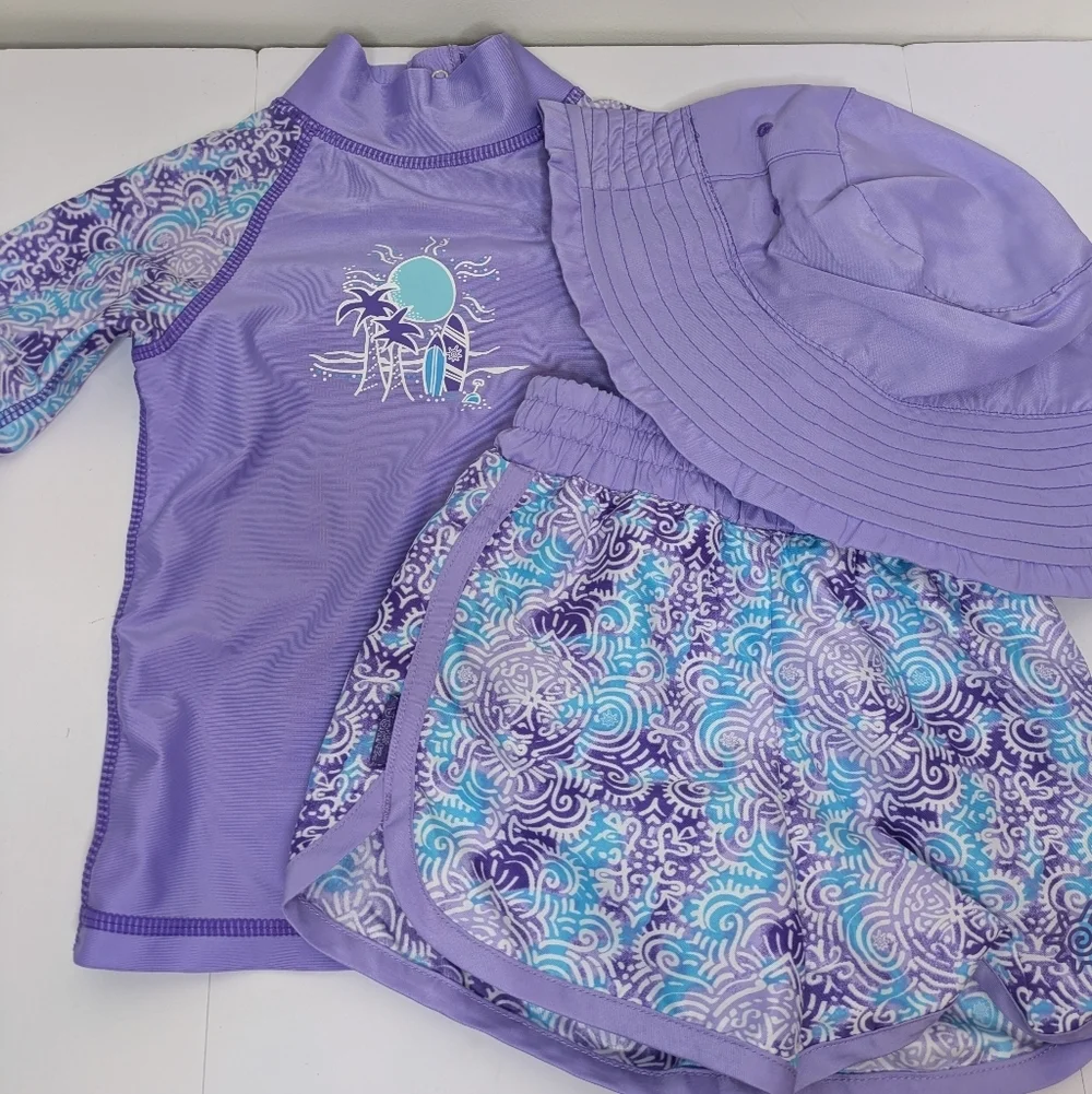 UV Skins Bathing Suit Hat Set 2T